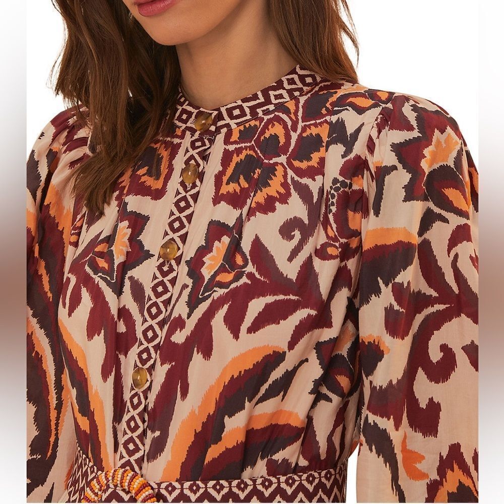 NWT FARM Rio Toucans Scarf Belted Mini Dress Women Size M - Picture 4 of 12